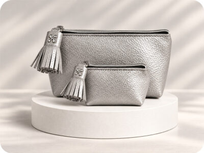 Offre Duo Grande Trousse et Porte-Monnaie Argenté