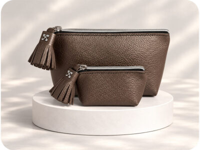 Offre Duo Grande Trousse et Porte-Monnaie Marron Glacé